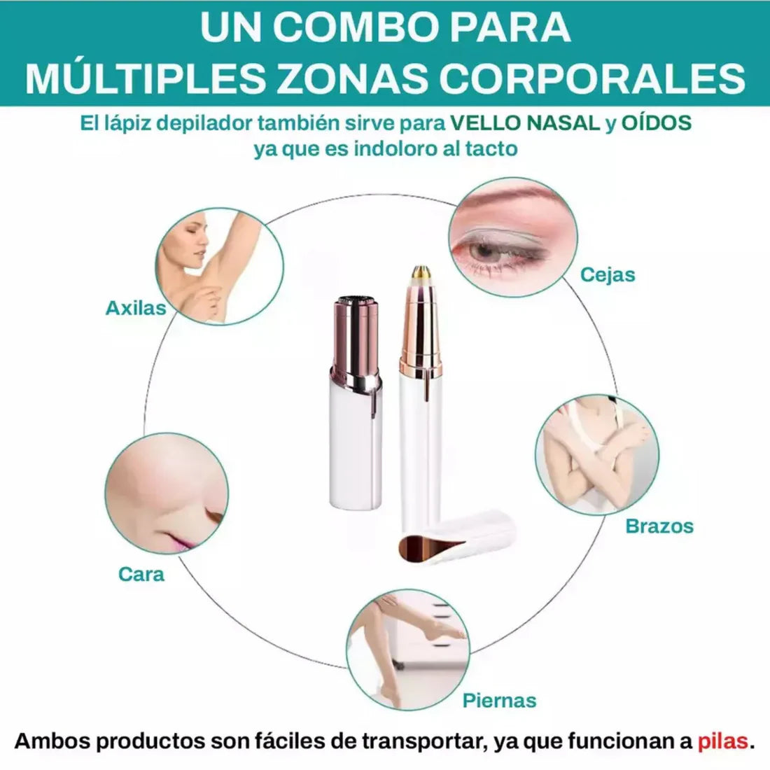 Combo LuxeGlow® 2x1 - Depiladora facial y de cejas